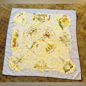 HERMES Silk Scarf (blue tones) Paris scenes 90x90cm